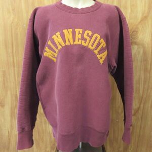 MINNESOTA Golden Gophers VINTAGE Sweatshirt Sz L Maroon U Of M Crewneck Made USA